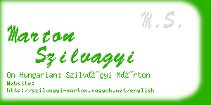 marton szilvagyi business card